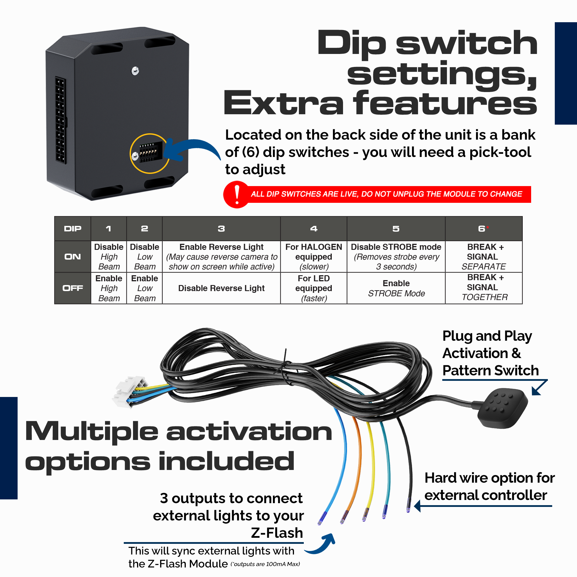 Z-Flash BCM for Ford w/Headlight Flasher Extra Features and Multiple Activations