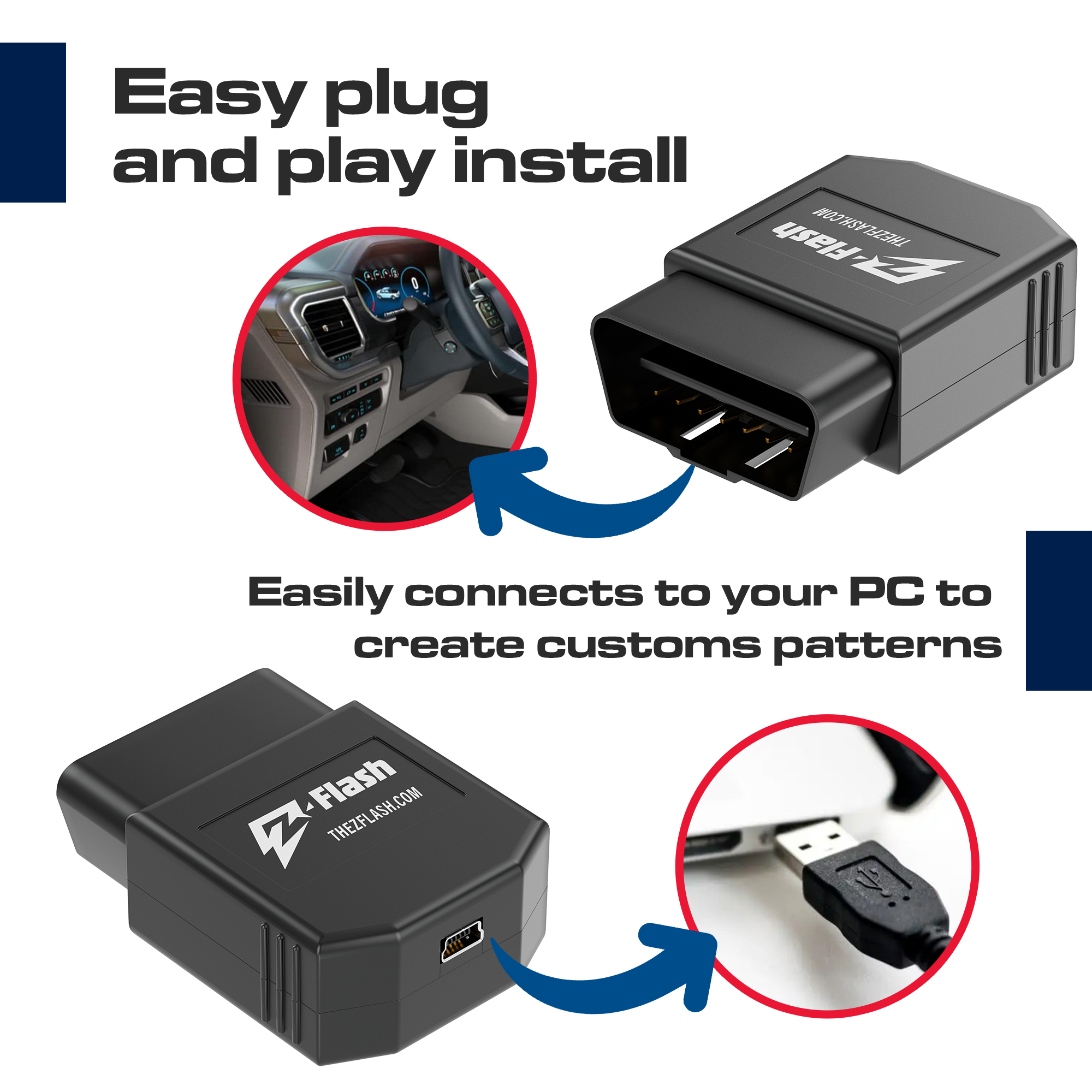 Z-Flash OBD-II for Dodge/Jeep/Ram/Chrysler Plug and Play Installation